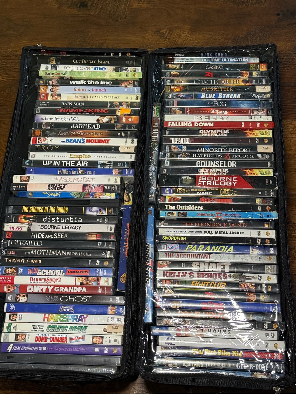 DVD Collection in Black Zippered Storage Cases